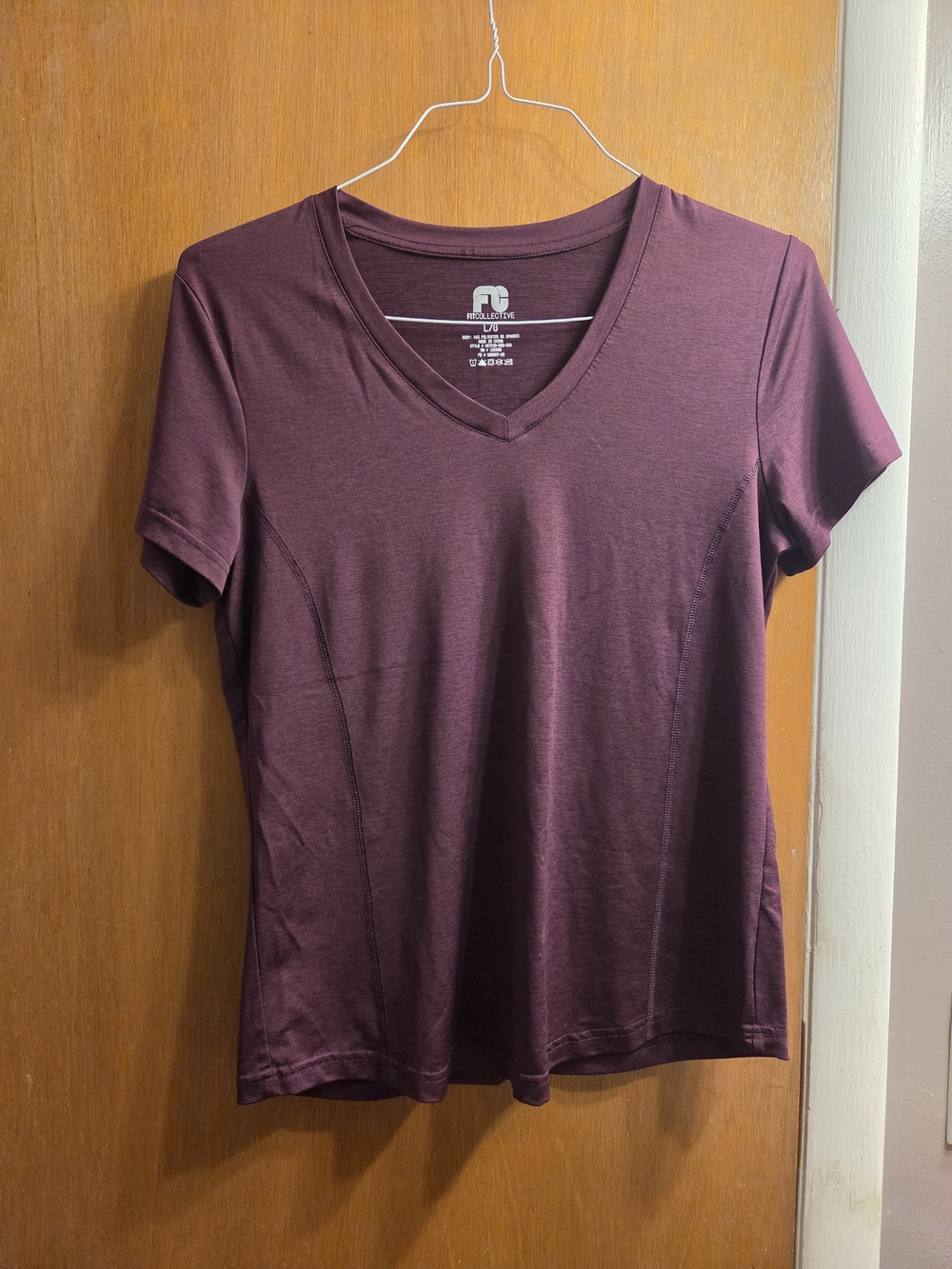 Fit Collective Women's V-Neck Short Sleeve Top — Plum/Wine